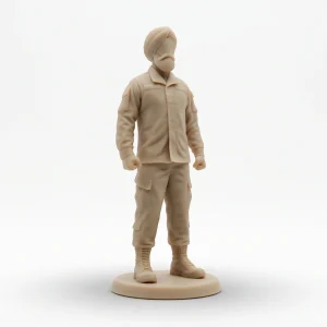 figurine of a male US Army Soldier wearing the IHWCU and a Sikh Dastaar,